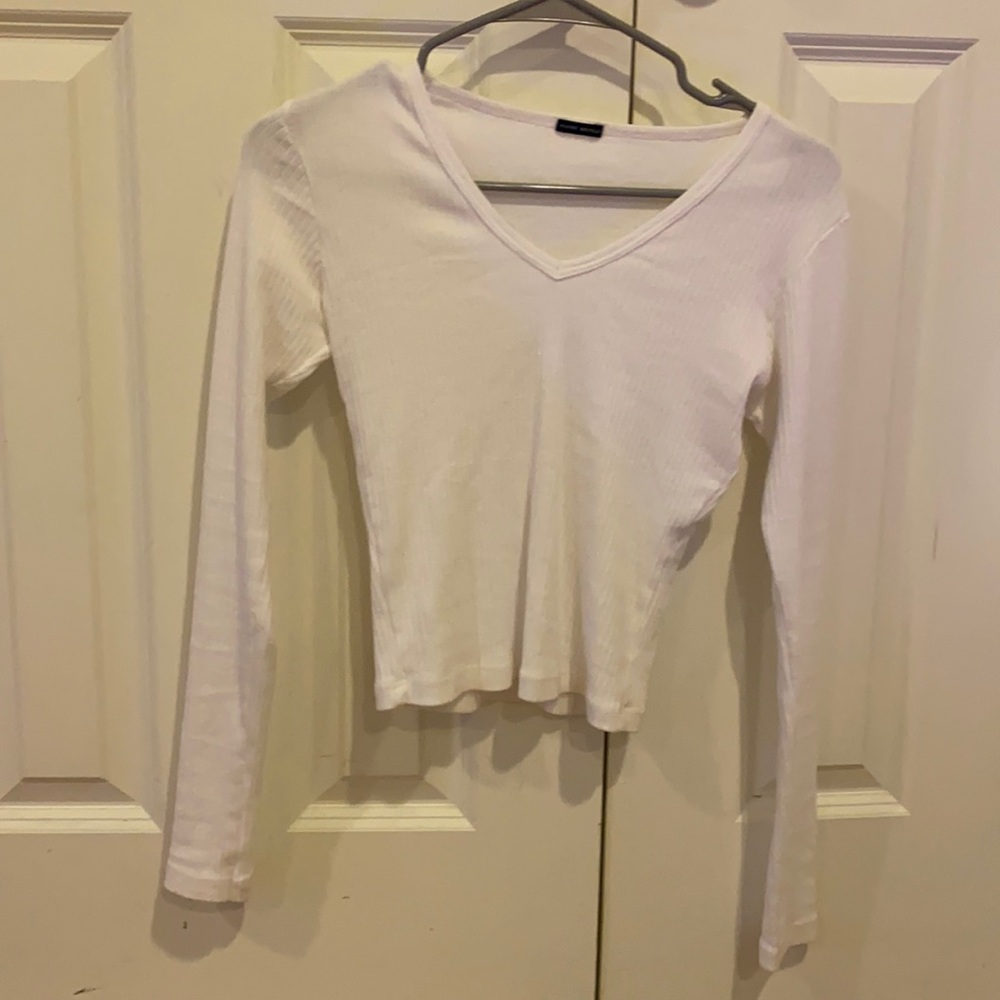 white long sleeve top